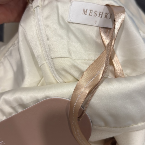 Meshki amelita white halter neck bridal dress small NWT MIDI - Picture 3 of 7